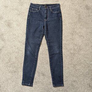 FOREVER 21, Dark Wash Blue Denim Mid-Rise, Stretch Skinny Jeans; Size 26 (2)